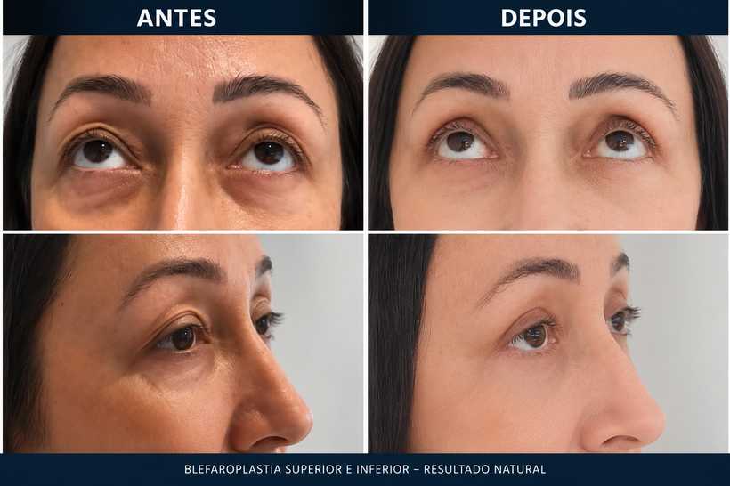 Antes e depois de blefaroplastia — caso individual